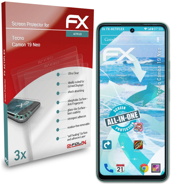 atFoliX FX-ActiFleX Displayschutzfolie für Tecno Camon 19 Neo