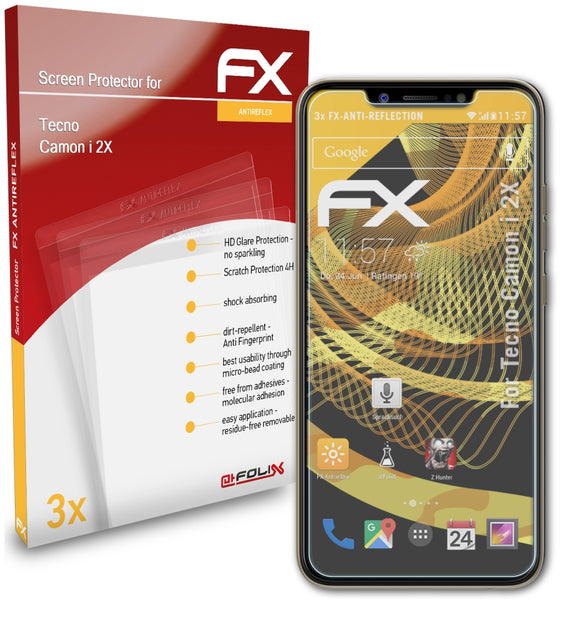 atFoliX FX-Antireflex Displayschutzfolie für Tecno Camon i 2X