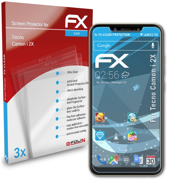 atFoliX FX-Clear Schutzfolie für Tecno Camon i 2X
