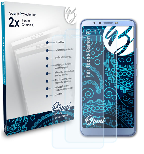 Bruni Basics-Clear Displayschutzfolie für Tecno Camon X