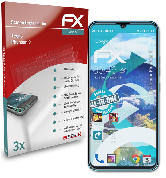 atFoliX FX-ActiFleX Displayschutzfolie für Tecno Phantom 9