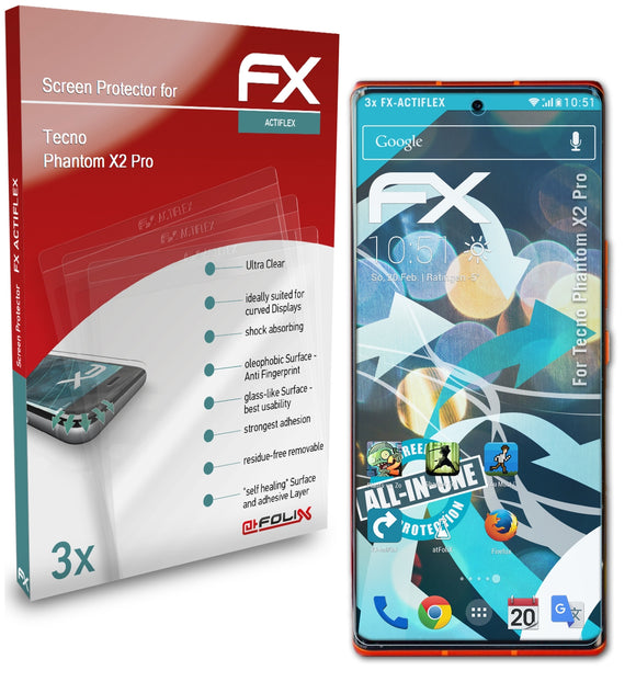 atFoliX FX-ActiFleX Displayschutzfolie für Tecno Phantom X2 Pro