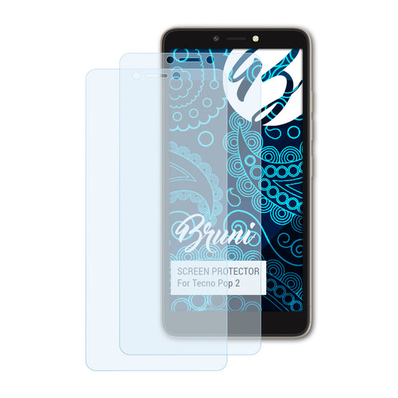 Bruni Basics-Clear Displayschutzfolie für Tecno Pop 2