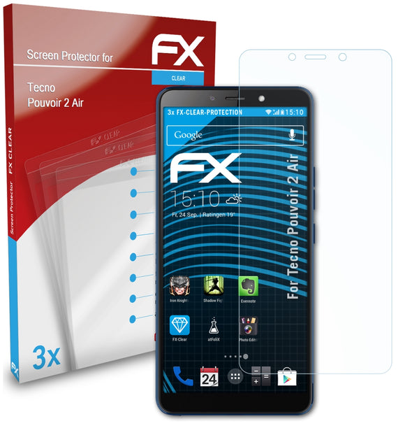 atFoliX FX-Clear Schutzfolie für Tecno Pouvoir 2 Air