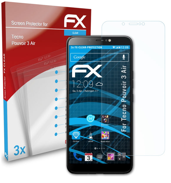 atFoliX FX-Clear Schutzfolie für Tecno Pouvoir 3 Air