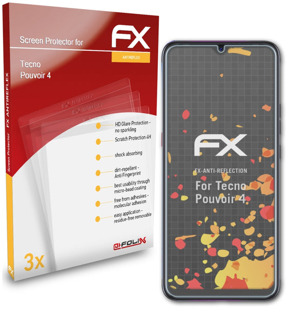atFoliX FX-Antireflex Displayschutzfolie für Tecno Pouvoir 4