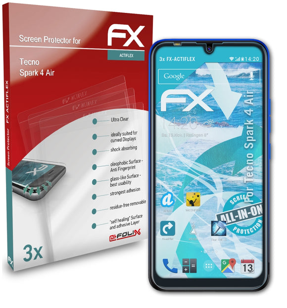 atFoliX FX-ActiFleX Displayschutzfolie für Tecno Spark 4 Air