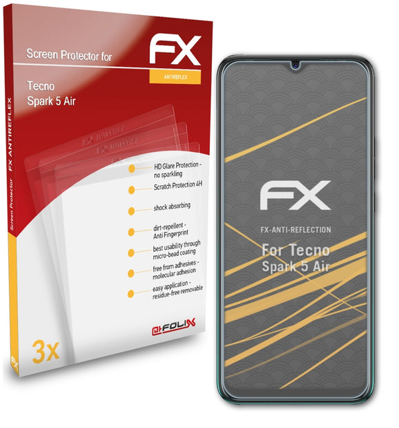 atFoliX FX-Antireflex Displayschutzfolie für Tecno Spark 5 Air