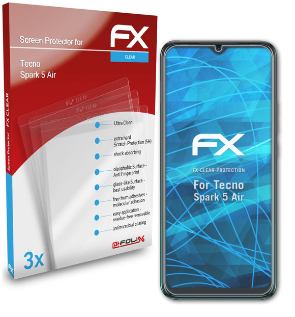 atFoliX FX-Clear Schutzfolie für Tecno Spark 5 Air