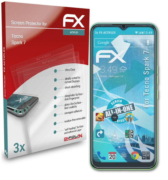 atFoliX FX-ActiFleX Displayschutzfolie für Tecno Spark 7
