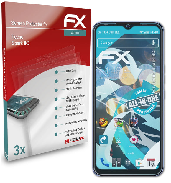 atFoliX FX-ActiFleX Displayschutzfolie für Tecno Spark 8C