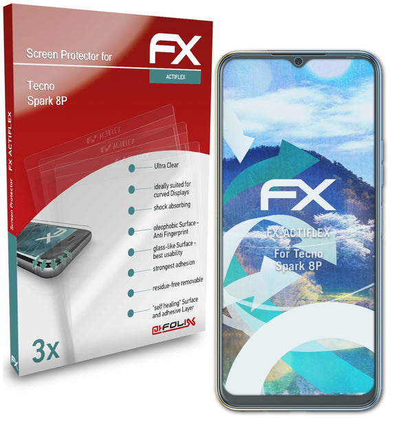 atFoliX FX-ActiFleX Displayschutzfolie für Tecno Spark 8P