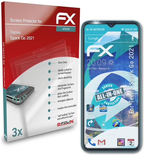 atFoliX FX-ActiFleX Displayschutzfolie für Tecno Spark Go (2021)