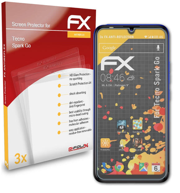 atFoliX FX-Antireflex Displayschutzfolie für Tecno Spark Go