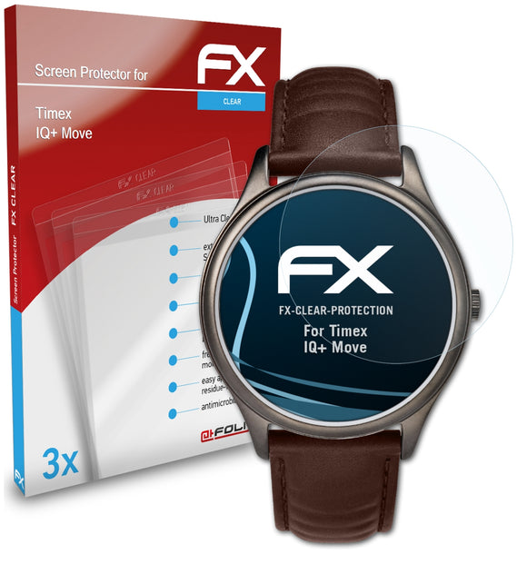 atFoliX FX-Clear Schutzfolie für Timex IQ+ Move