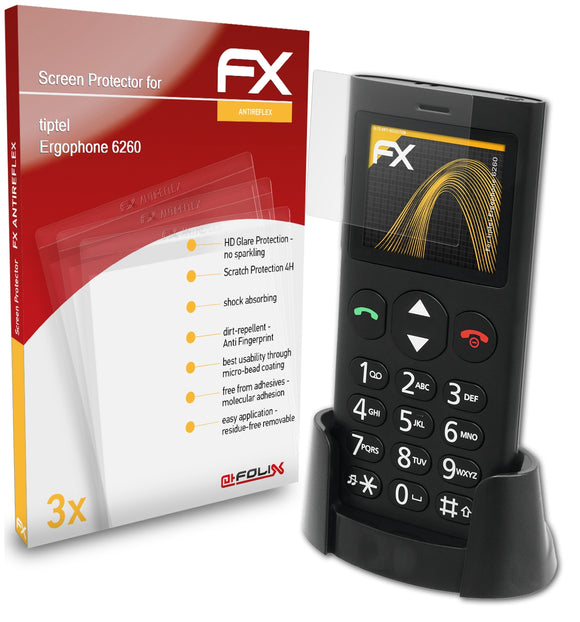 atFoliX FX-Antireflex Displayschutzfolie für tiptel Ergophone 6260