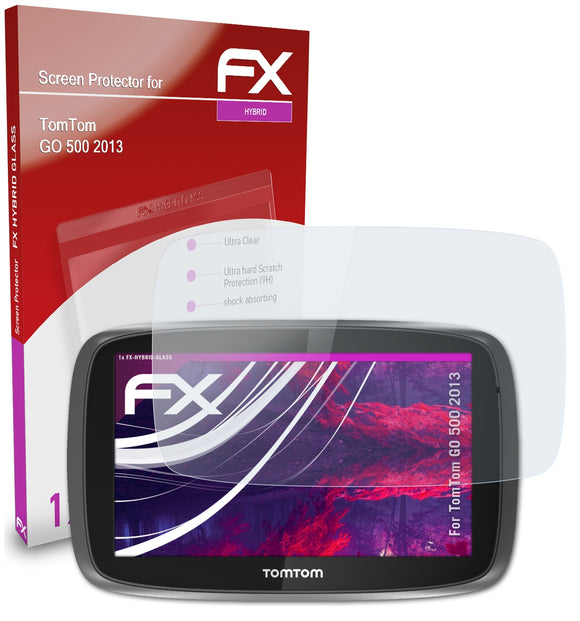 atFoliX FX-Hybrid-Glass Panzerglasfolie für TomTom GO 500 (2013)