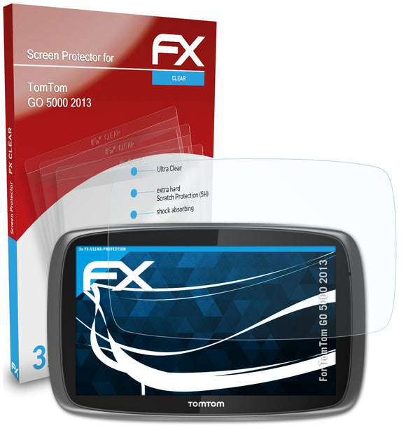 atFoliX FX-Clear Schutzfolie für TomTom GO 5000 (2013)