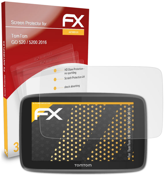 atFoliX FX-Antireflex Displayschutzfolie für TomTom GO 520 / 5200 (2016)