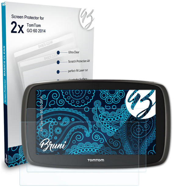 Bruni Basics-Clear Displayschutzfolie für TomTom GO 60 (2014)