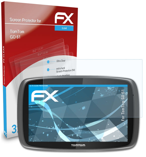 atFoliX FX-Clear Schutzfolie für TomTom GO 61