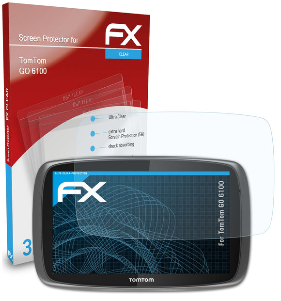 atFoliX FX-Clear Schutzfolie für TomTom GO 6100
