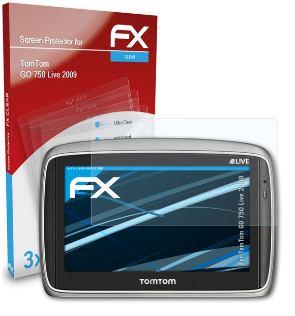 atFoliX FX-Clear Schutzfolie für TomTom GO 750 Live (2009)