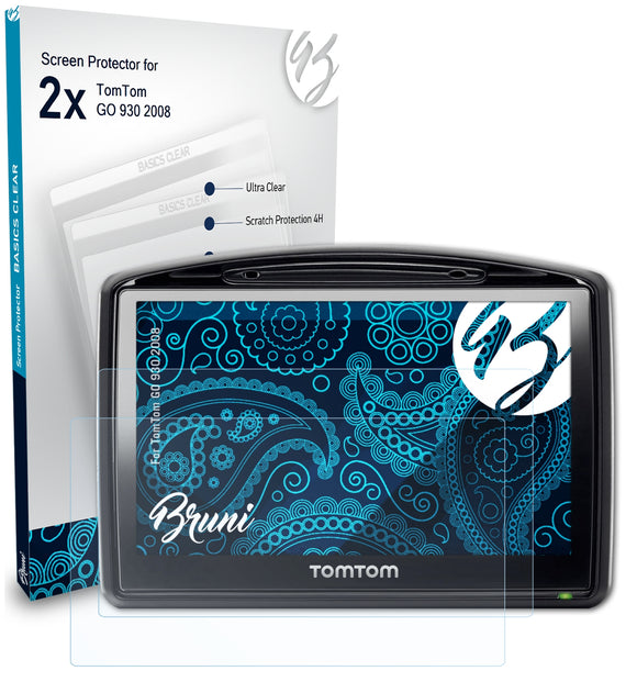 Bruni Basics-Clear Displayschutzfolie für TomTom GO 930 (2008)