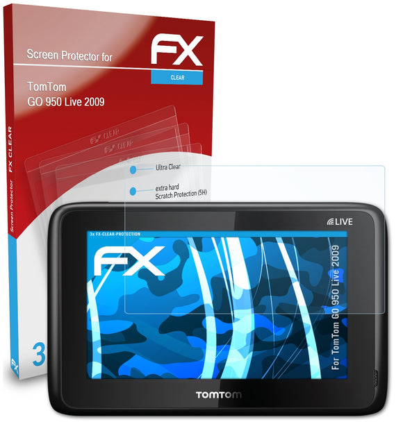 atFoliX FX-Clear Schutzfolie für TomTom GO 950 Live (2009)