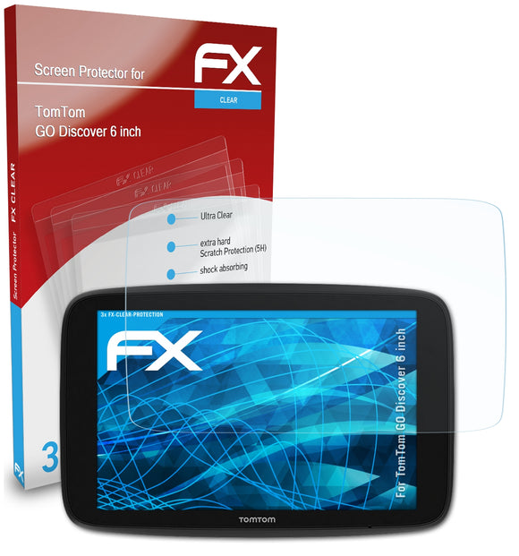 atFoliX FX-Clear Schutzfolie für TomTom GO Discover 6 inch