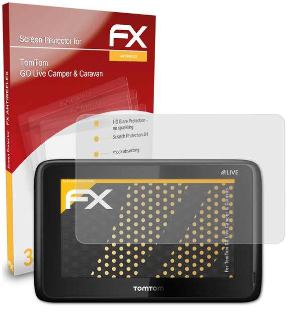 atFoliX FX-Antireflex Displayschutzfolie für TomTom GO Live Camper & Caravan