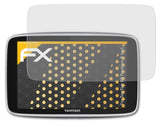 Panzerfolie atFoliX kompatibel mit TomTom GO Premium 5 inch, entspiegelnde und stoßdämpfende FX (3X)