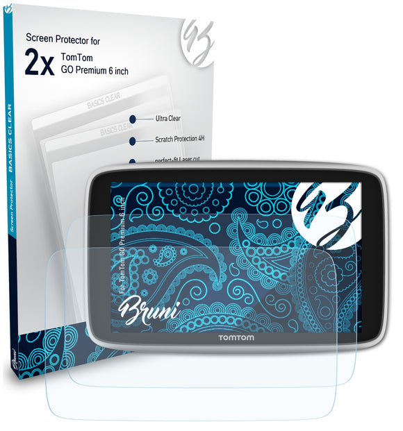 Bruni Basics-Clear Displayschutzfolie für TomTom GO Premium (6 inch)