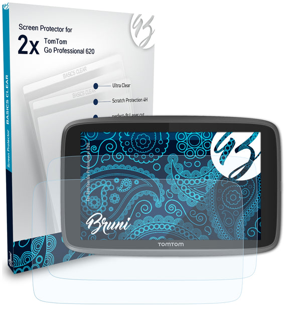 Bruni Basics-Clear Displayschutzfolie für TomTom Go Professional 620