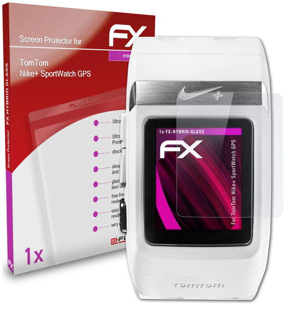 atFoliX FX-Hybrid-Glass Panzerglasfolie für TomTom Nike+ SportWatch GPS