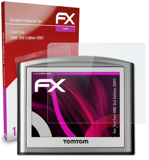atFoliX FX-Hybrid-Glass Panzerglasfolie für TomTom ONE 3rd Edition (2007)