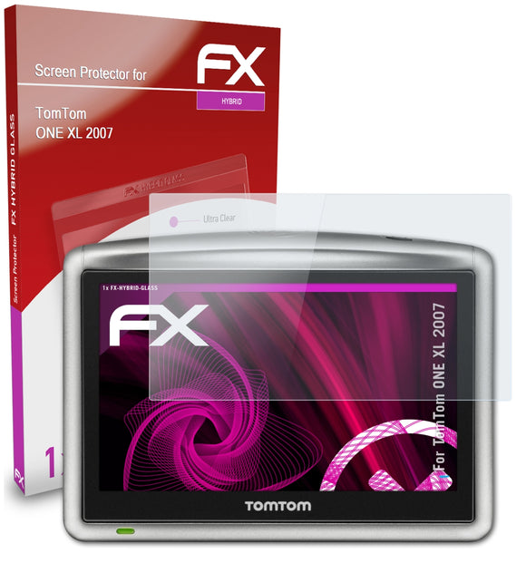 atFoliX FX-Hybrid-Glass Panzerglasfolie für TomTom ONE XL (2007)