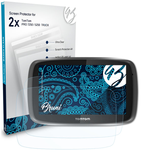 Bruni Basics-Clear Displayschutzfolie für TomTom PRO 7250 / 5250  TRUCK