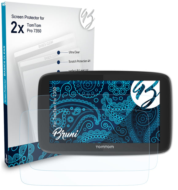 Bruni Basics-Clear Displayschutzfolie für TomTom Pro 7350