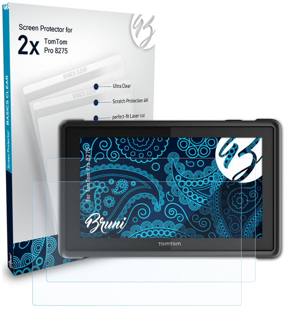 Bruni Basics-Clear Displayschutzfolie für TomTom Pro 8275