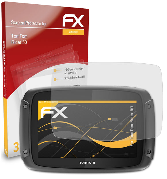 atFoliX FX-Antireflex Displayschutzfolie für TomTom Rider 50