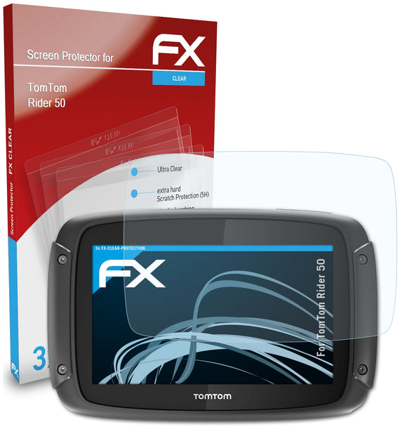 atFoliX FX-Clear Schutzfolie für TomTom Rider 50