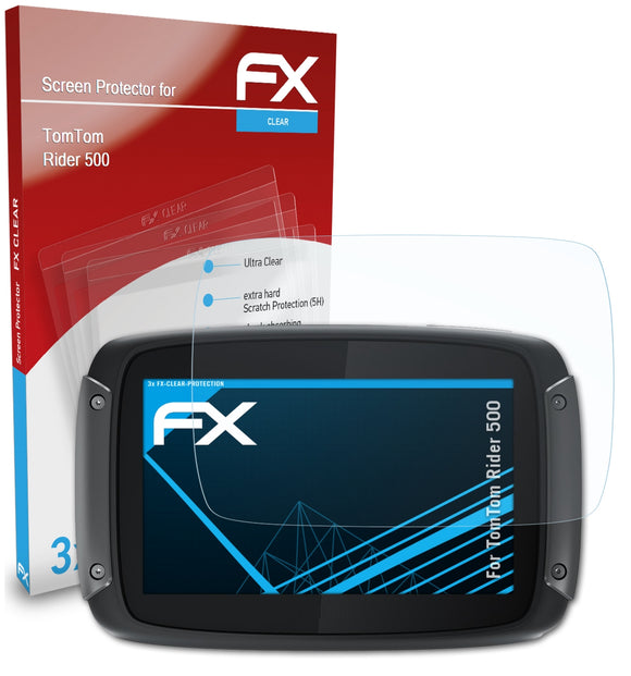 atFoliX FX-Clear Schutzfolie für TomTom Rider 500