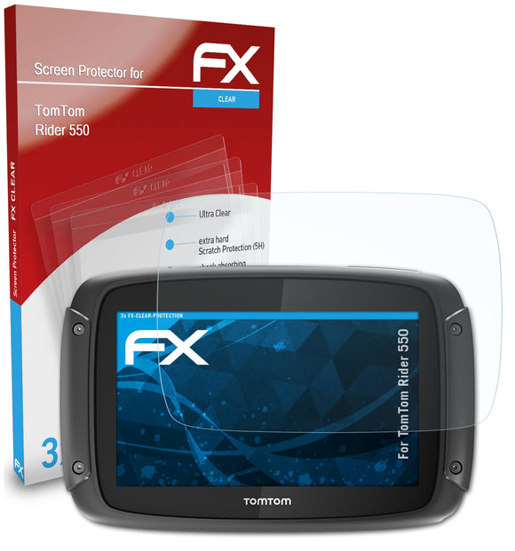 atFoliX FX-Clear Schutzfolie für TomTom Rider 550