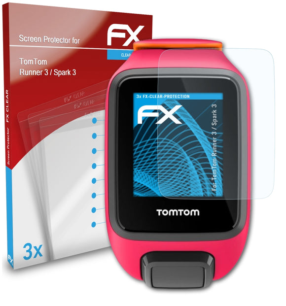 atFoliX FX-Clear Schutzfolie für TomTom Runner 3 / Spark 3