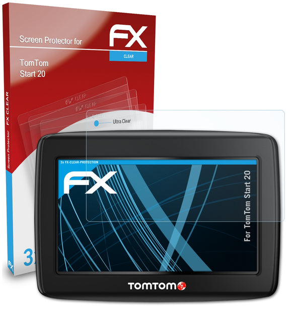 atFoliX FX-Clear Schutzfolie für TomTom Start 20