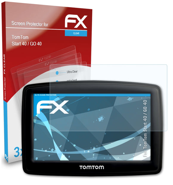 atFoliX FX-Clear Schutzfolie für TomTom Start 40 / GO 40