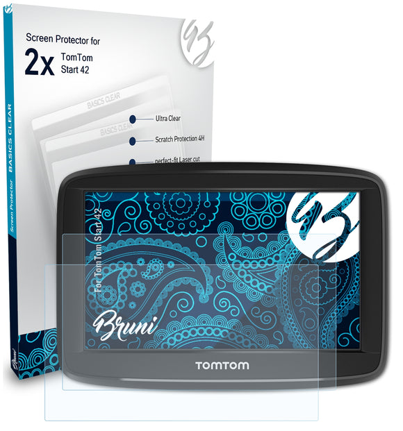 Bruni Basics-Clear Displayschutzfolie für TomTom Start 42