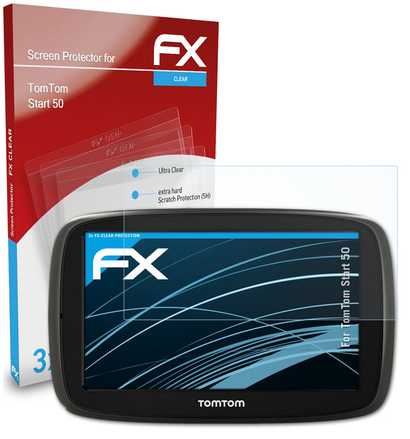 atFoliX FX-Clear Schutzfolie für TomTom Start 50