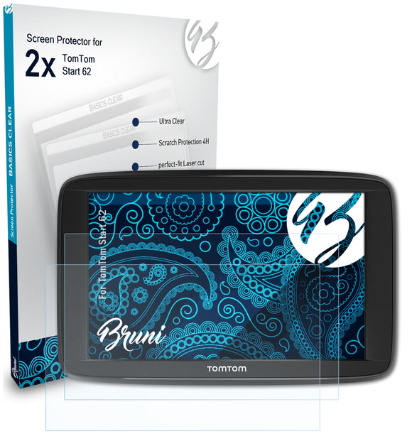 Bruni Basics-Clear Displayschutzfolie für TomTom Start 62